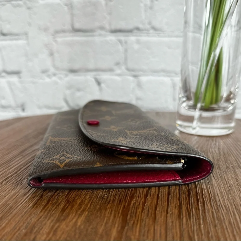 Louis Vuitton Emilie Wallet with Pink Lining and Accents